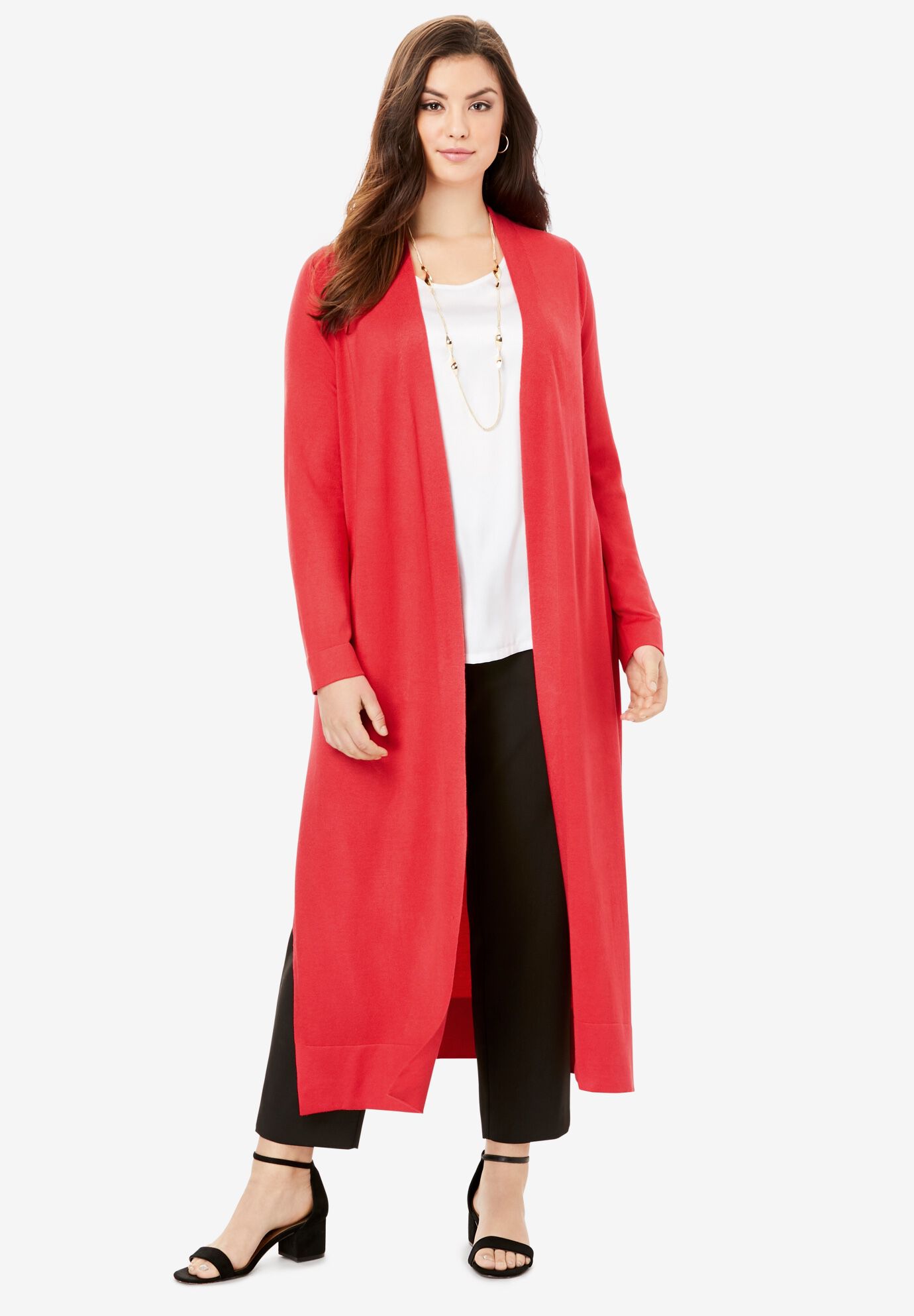 long red duster cardigan