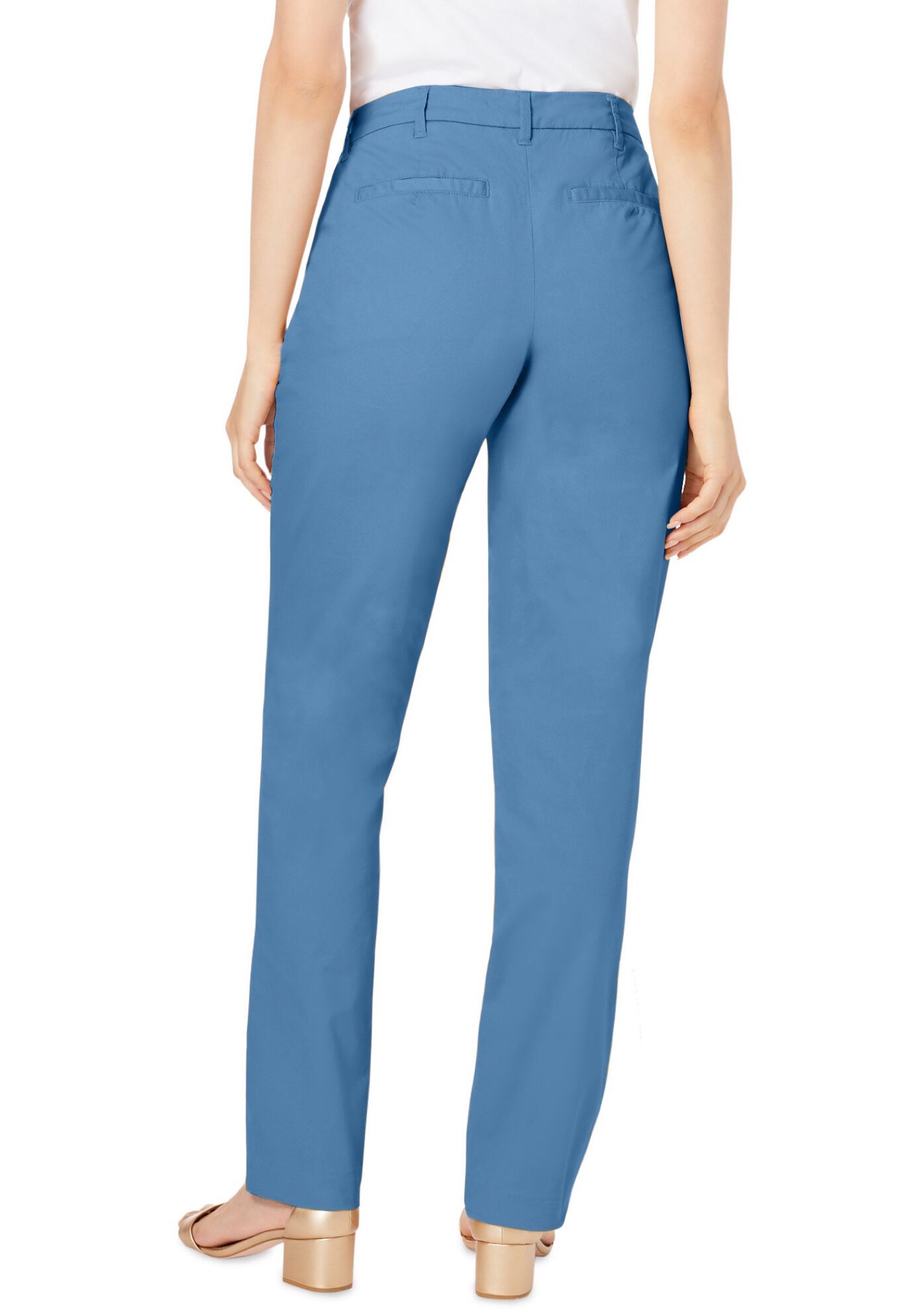 Stretch Cotton Chino Straight-Leg Pant, DUSTY INDIGO, alternate image number 2