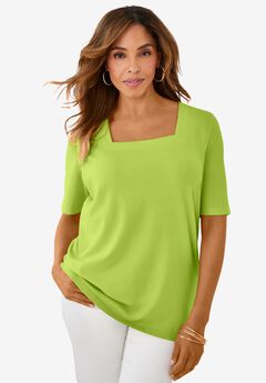 Plus Size Square Neck Tops