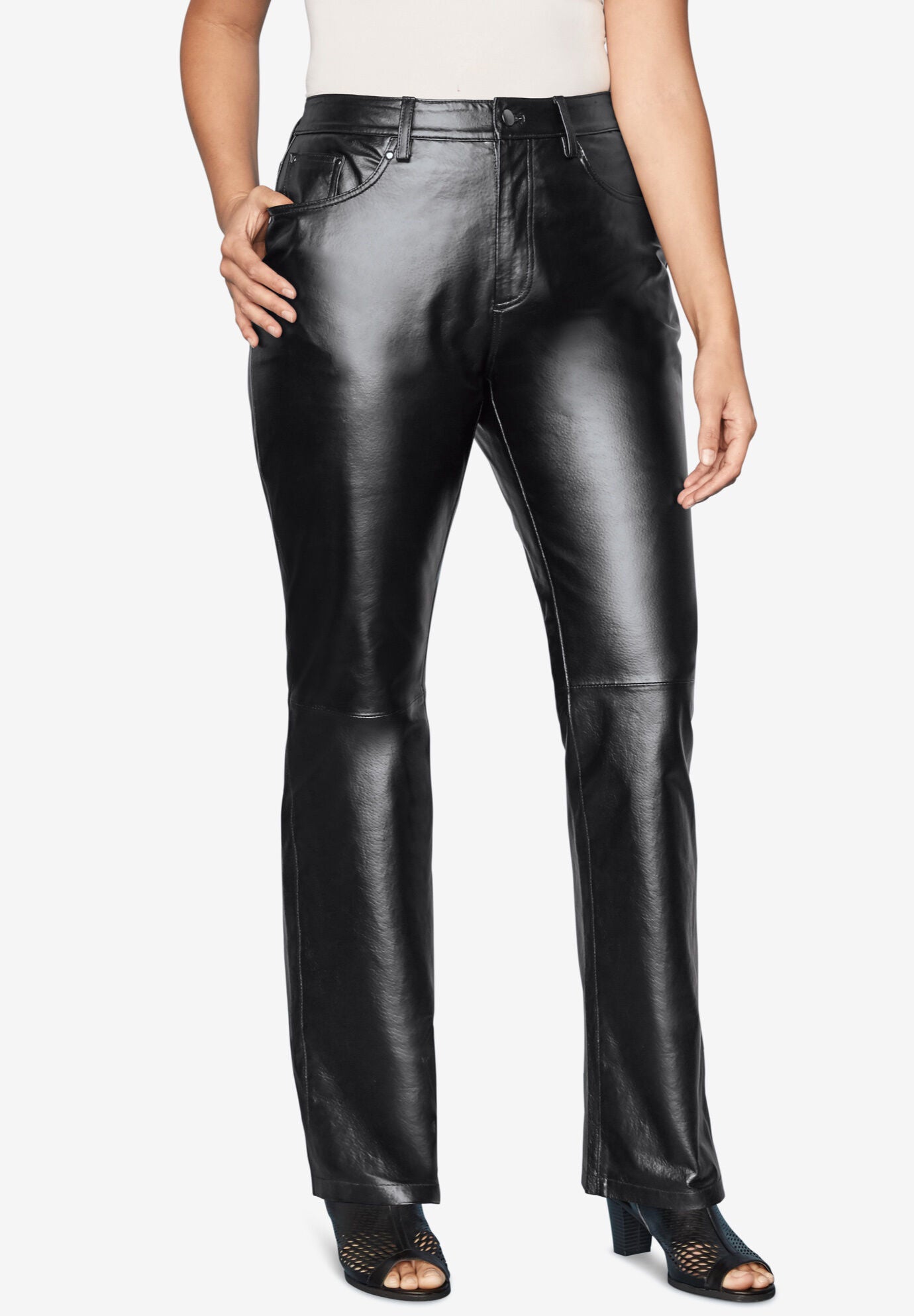 straight leg leather pants