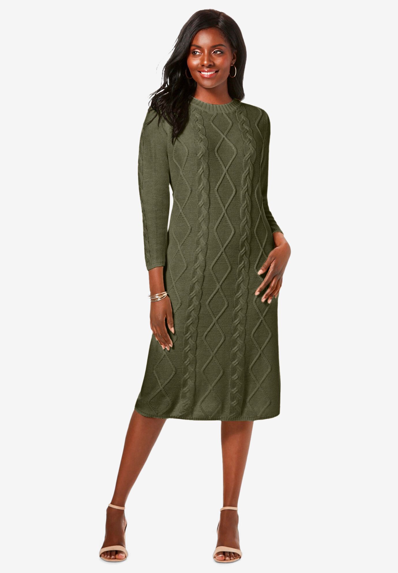 Dark green sweater dress top
