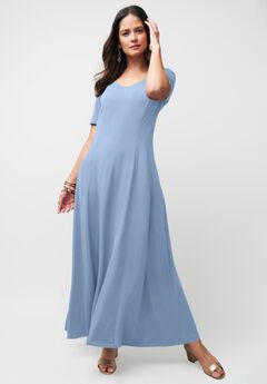 Stretch Knit Sweetheart Maxi Dress