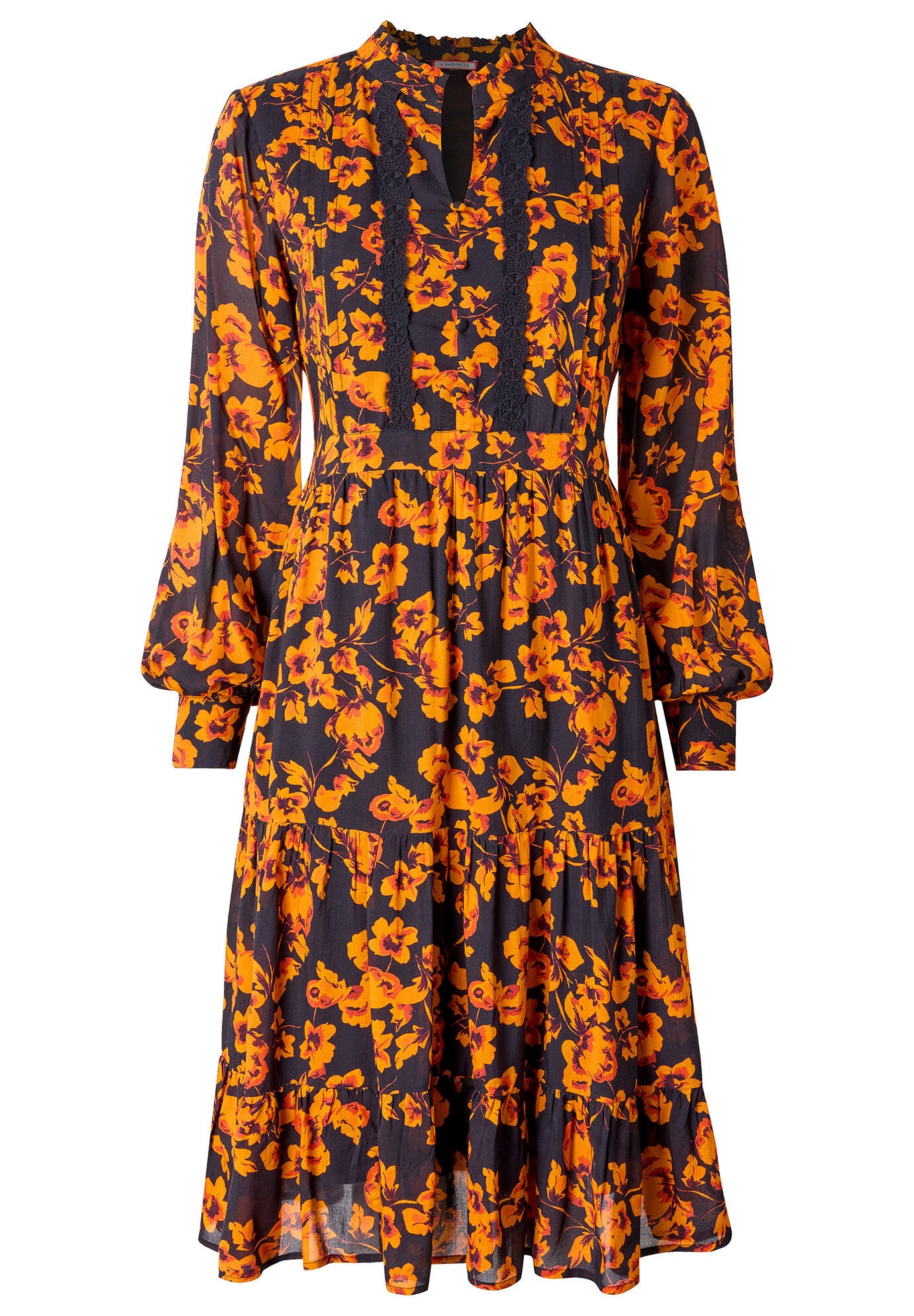 Georgette Peasant Dress, MARIGOLD PETALS, alternate image number 4