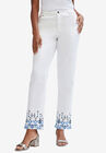 True Fit Straight Leg Jeans, WHITE TRIBAL EMBROIDERY, hi-res image number null