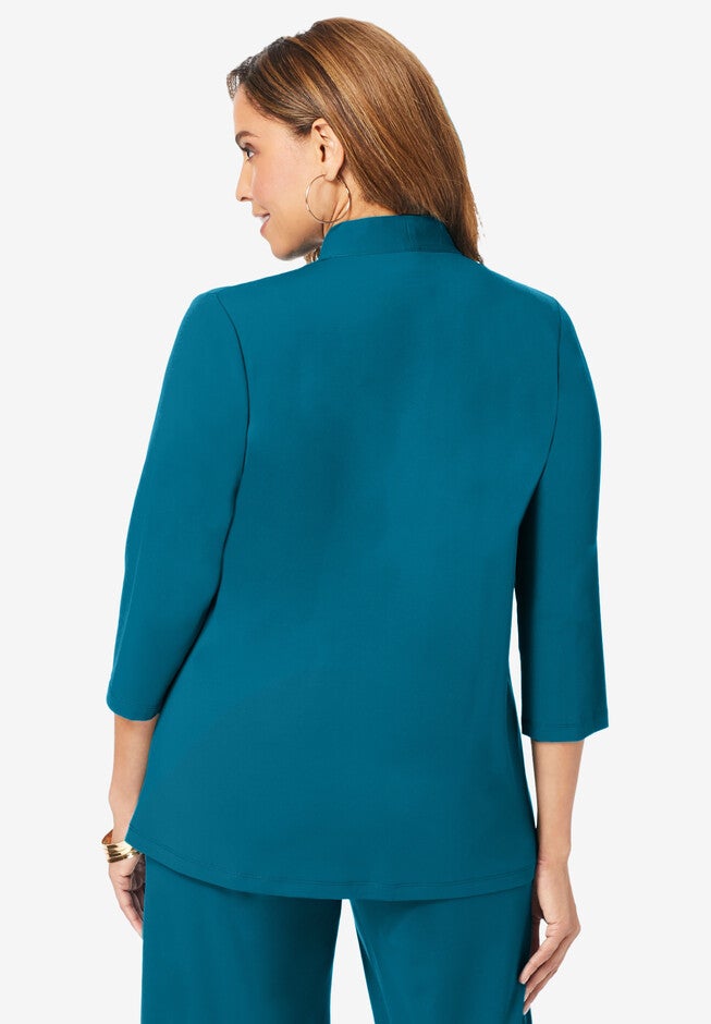 Travel Knit V-Neck Tee, , on-hover image number null