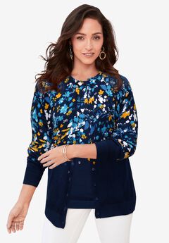 Blue Plus Size Cardigans