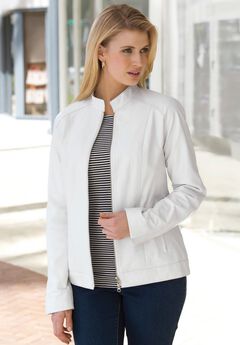 Zip Front Leather Jacket