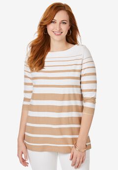 Stretch Cotton Boatneck Tunic