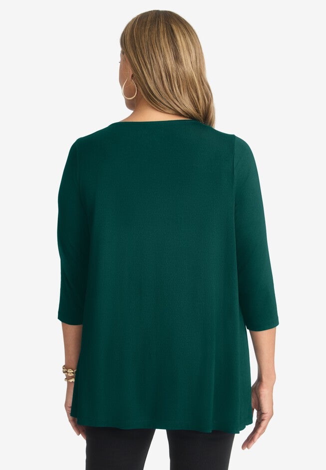 Twist-Front Trapeze Tunic, , on-hover image number null