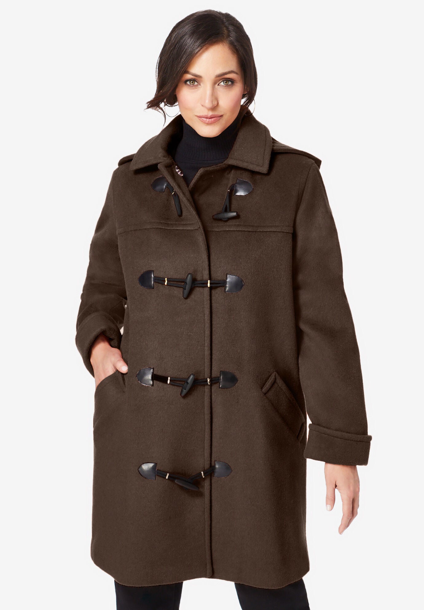 Woman within sales trench coat