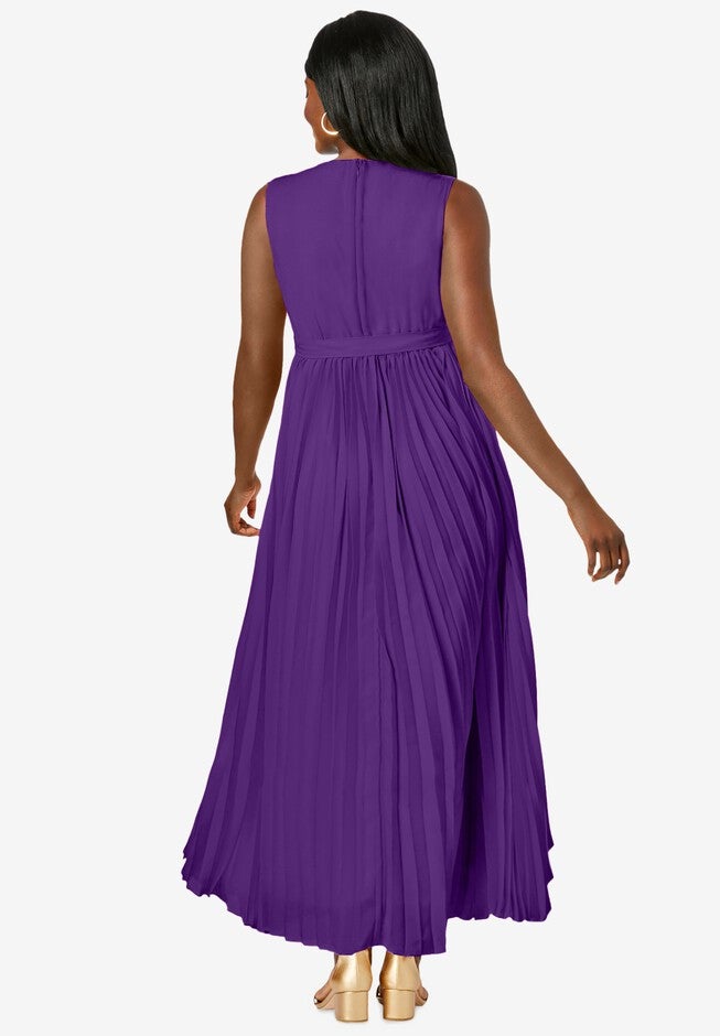 Pleated Maxi Dress, PURPLE ORCHID, on-hover image number 1