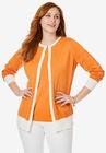 Fine Gauge Cardigan, BRIGHT MELON WHITE, hi-res image number null