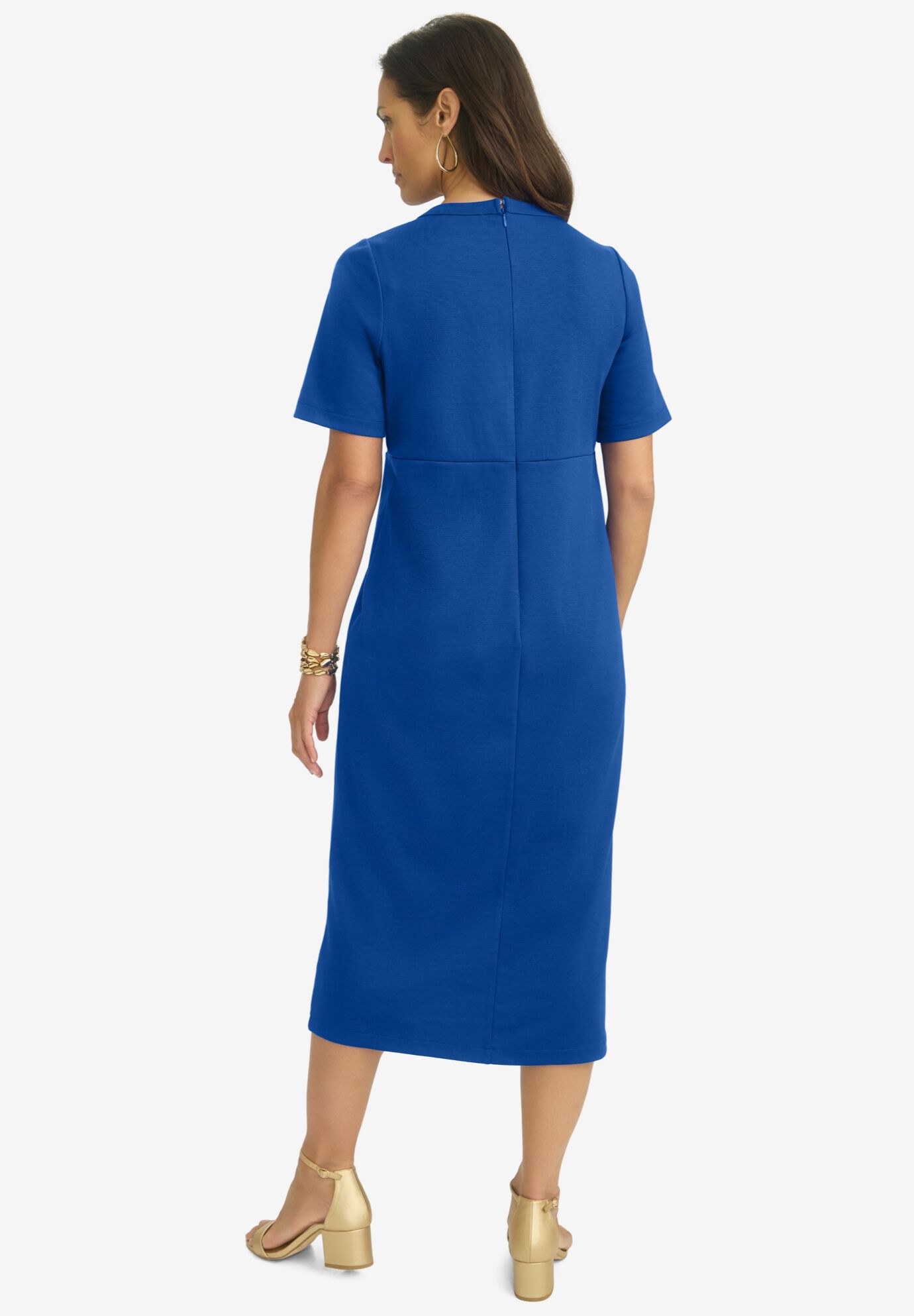 Side Button Midi Dress, DARK SAPPHIRE, on-hover image number 1