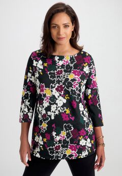 Stretch Cotton Boatneck Tunic
