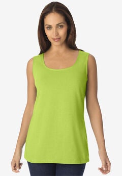 Stretch Cotton Horseshoe Neck Tank