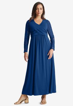 Plus Size Blue Lace Dresses