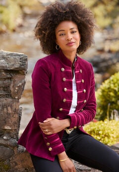 Faux Suede Military Jacket