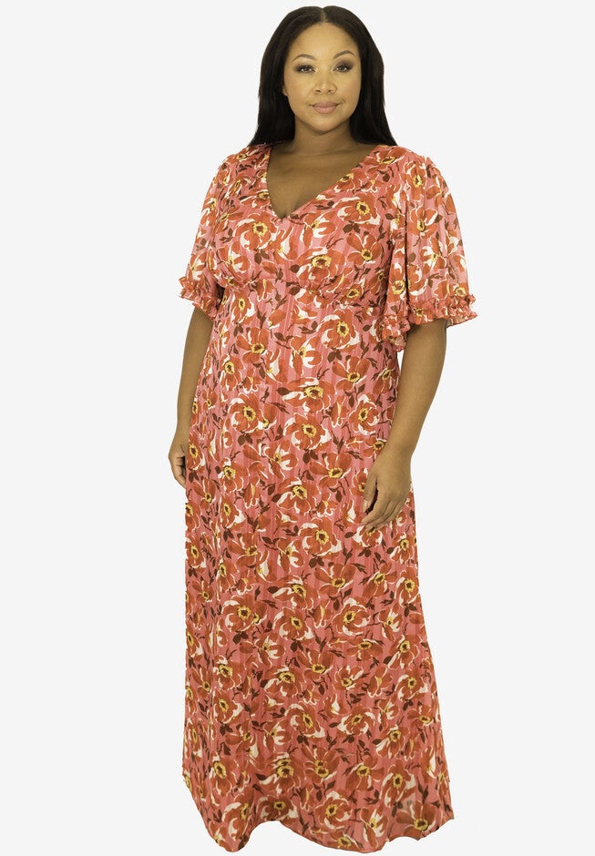 Flutter Sleeve Maxi Dress Woman Within flutter-sleeve-maxi-dress-woman-within