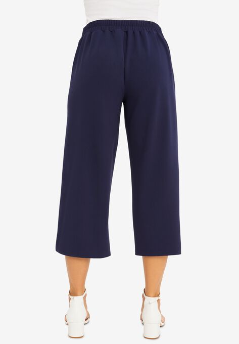 Knit Crepe Wide-Leg Crop Pant, , on-hover image number null