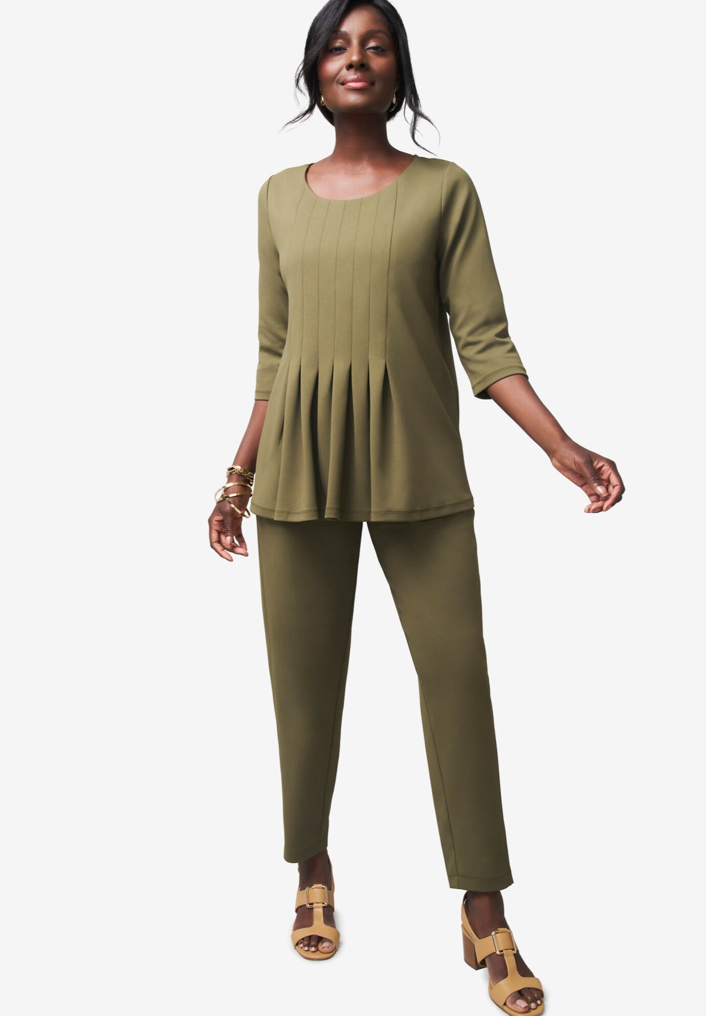 Boatneck Pleated Tunic, , alternate image number 3
