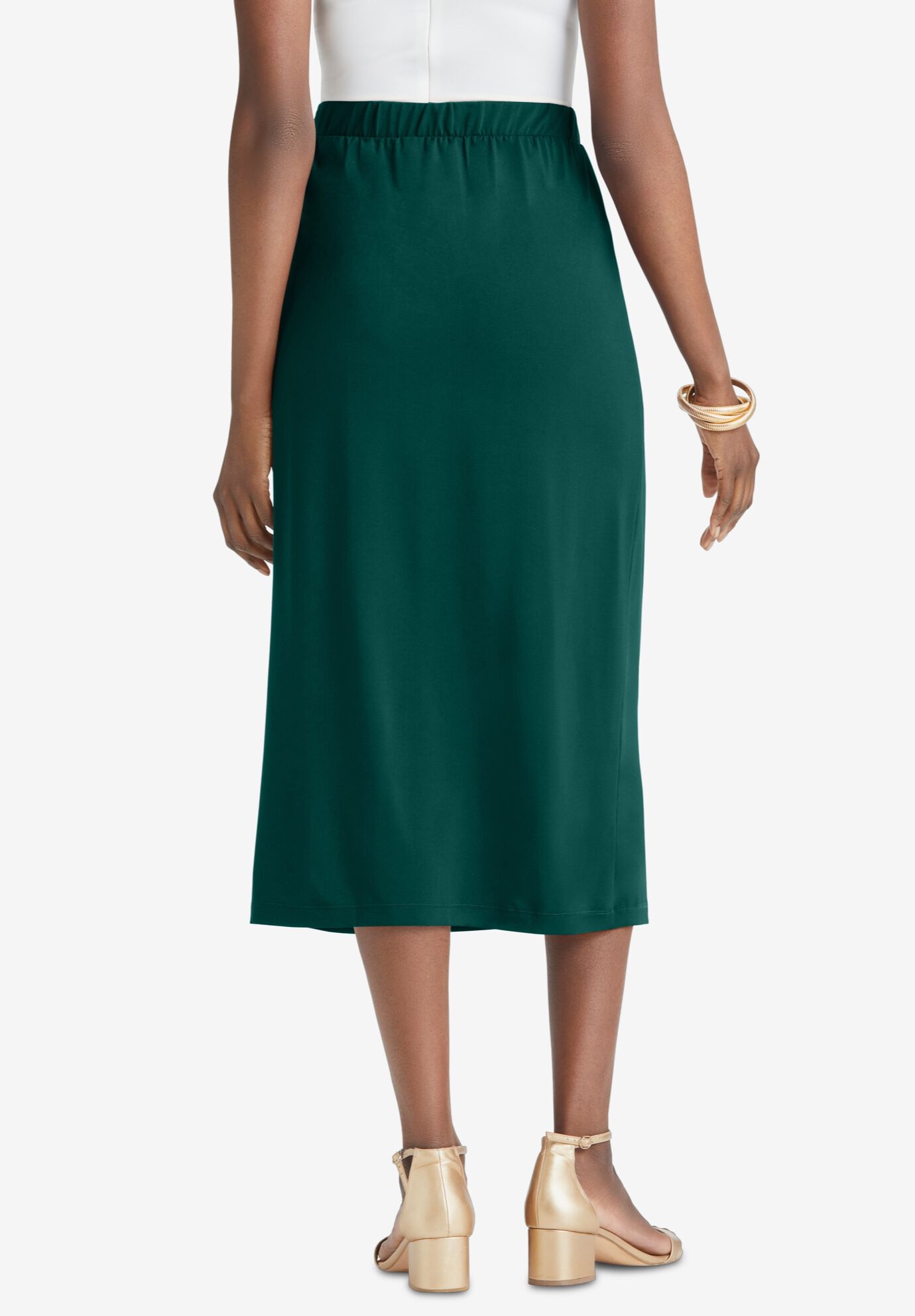 Stretch Knit Midi Skirt, , on-hover image number 1