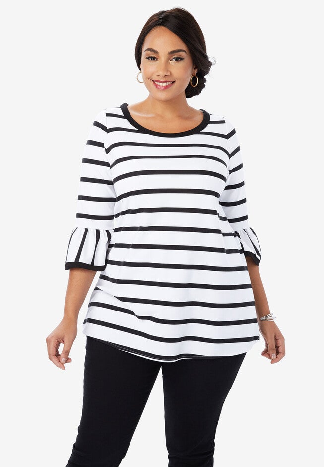 Ponte Bell Tunic, WHITE STRIPE, hi-res image number 0