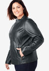 Zip Front Leather Jacket, , alternate image number null