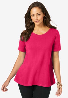 Stretch Cotton Trapeze Tee