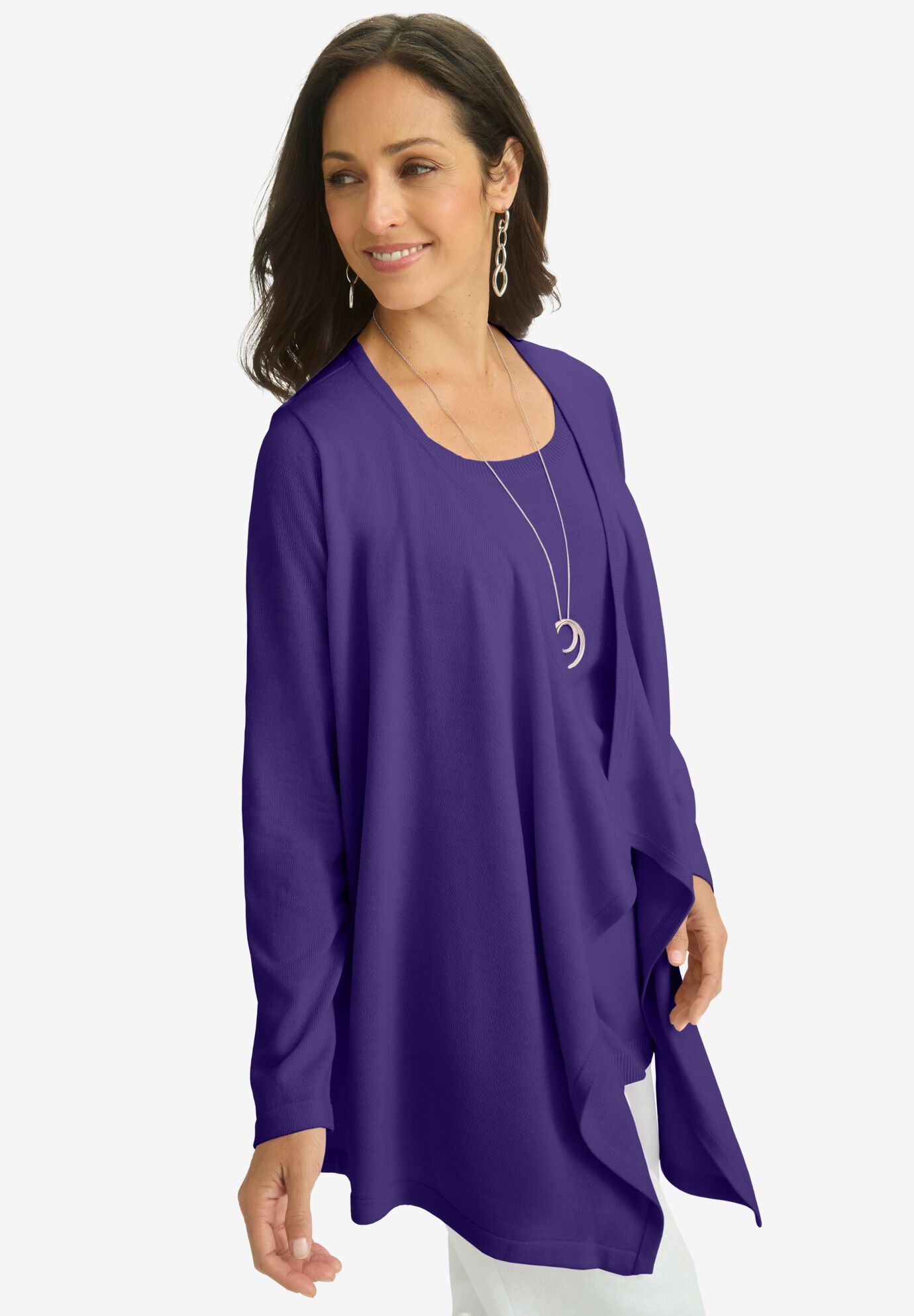 Flyaway Cardigan, MIDNIGHT VIOLET, alternate image number 2