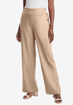 Plus Size Wide Leg Linen Pants