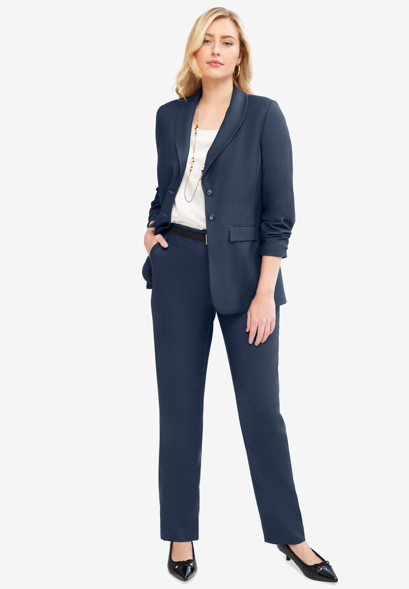 Woman within shop dress pants