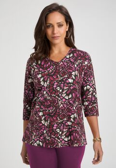 Stretch Cotton V-Neck Tee