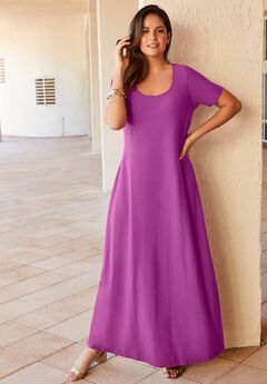 Stretch Cotton T-Shirt Maxi Dress