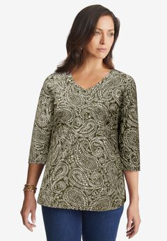 Stretch Cotton V-Neck Tee