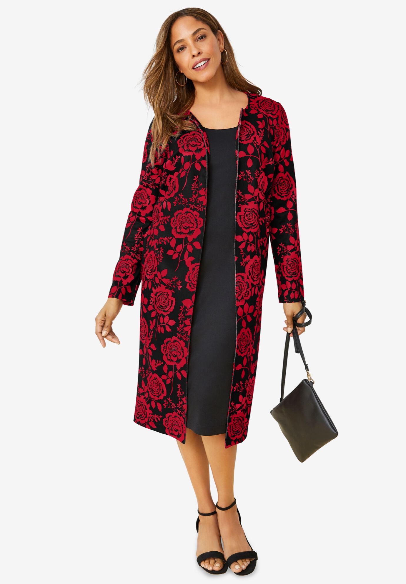 2-Piece Ponte Jacket Dress, CLASSIC RED ROSE, hi-res image number 0