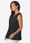 Stretch Cotton V-Neck Tank, , alternate image number null