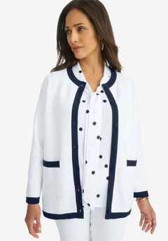 Tipped Boxy Cardigan
