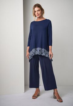 Stretch Sharkbite Tunic With Contrast Hem