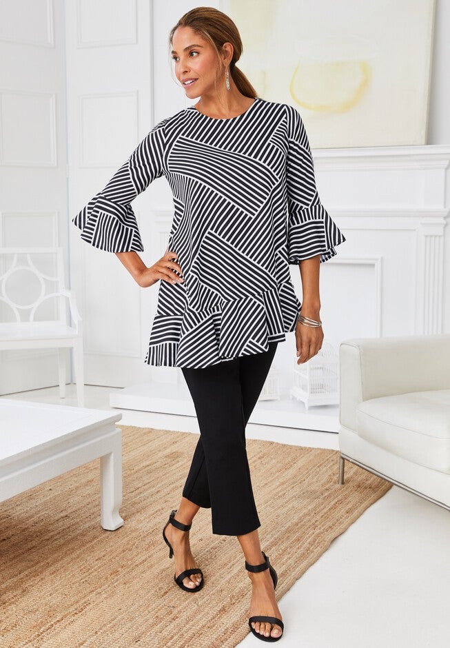 Bell Sleeve Georgette Blouse, , alternate image number 3