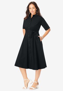 Plus Size Cotton Poplin Dresses