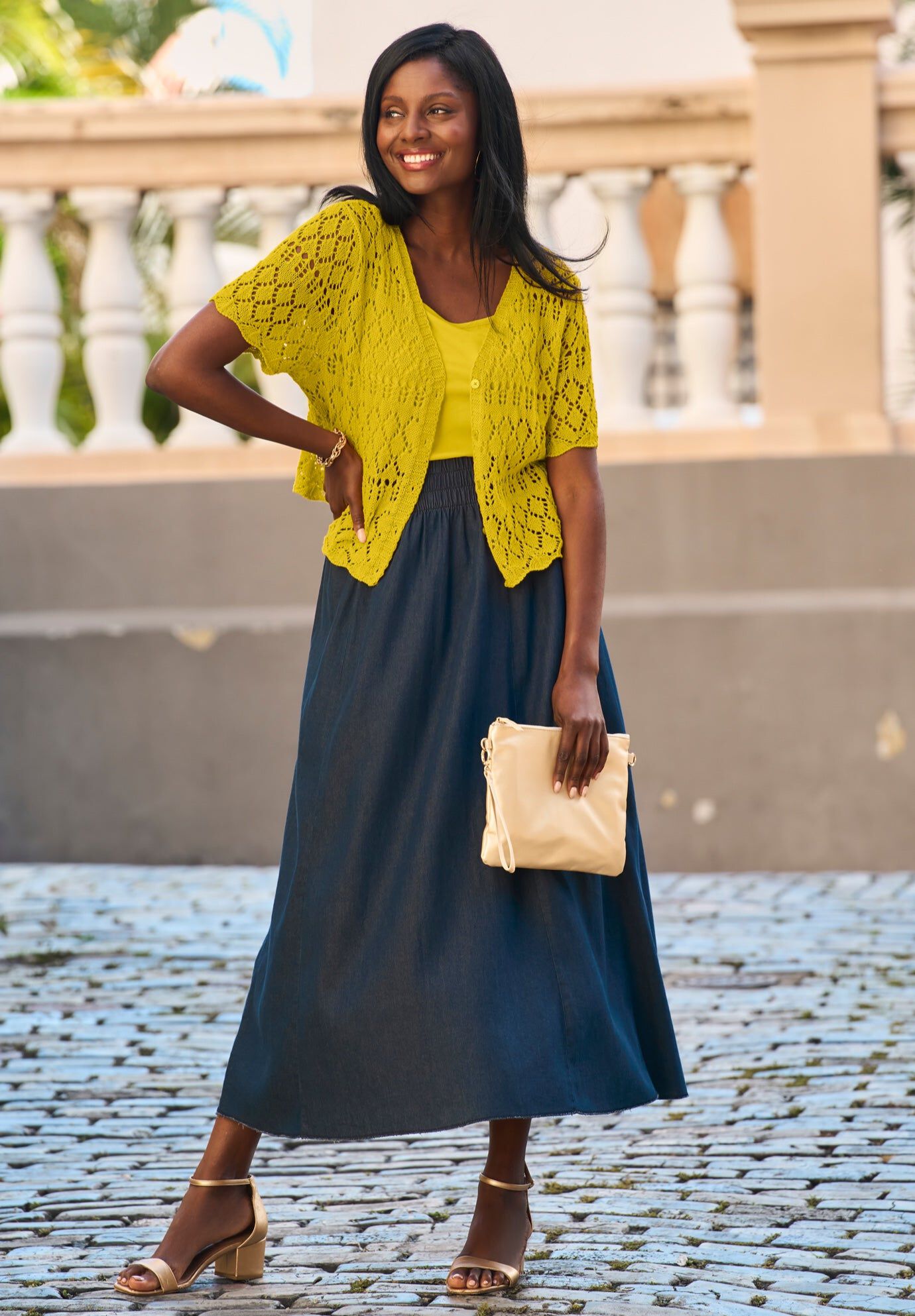 Crochet Shrug, GOLDEN CITRUS, hi-res image number 0