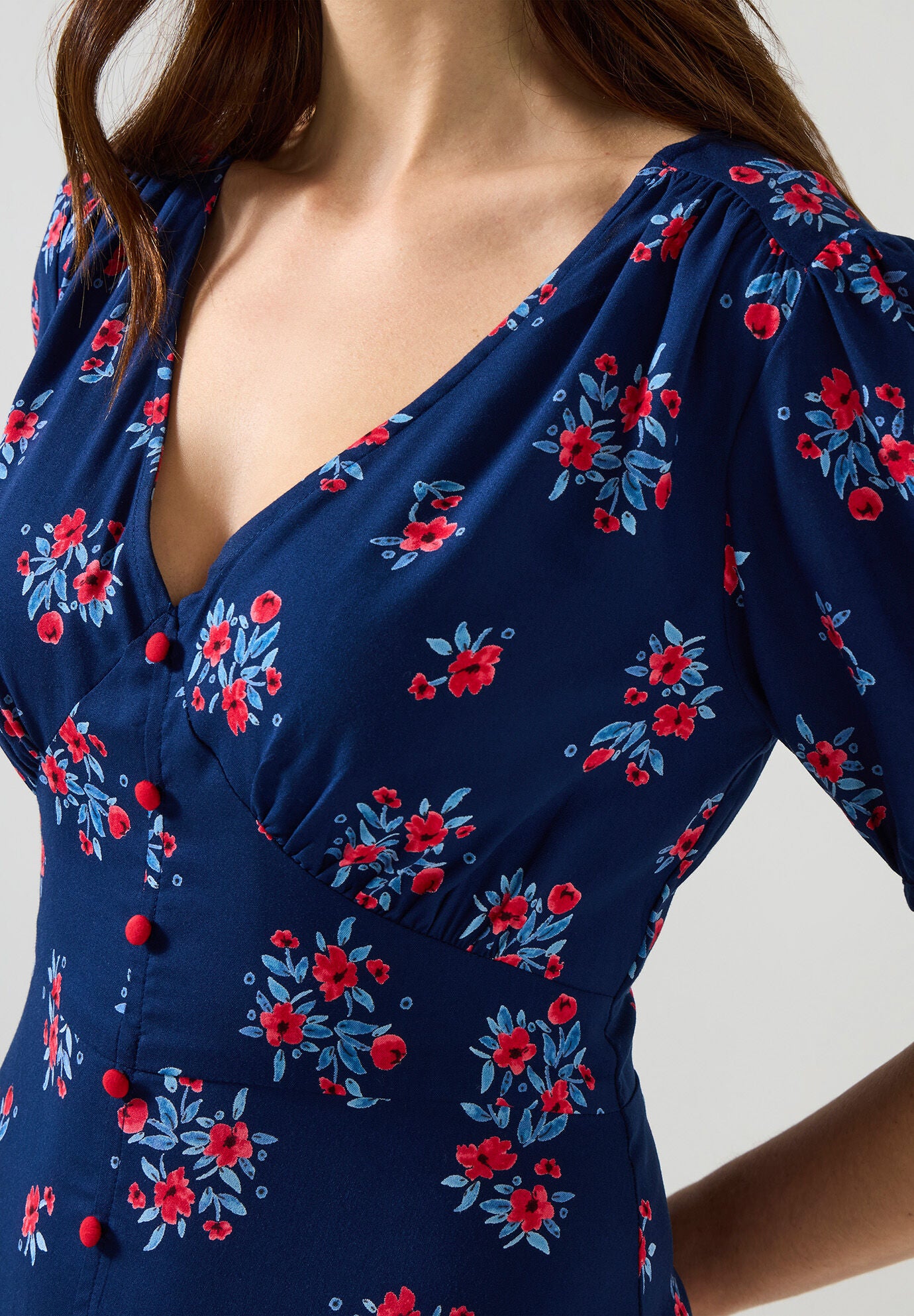 Tea Midi Dress, NAVY DAINTY BLOOM, alternate image number 2