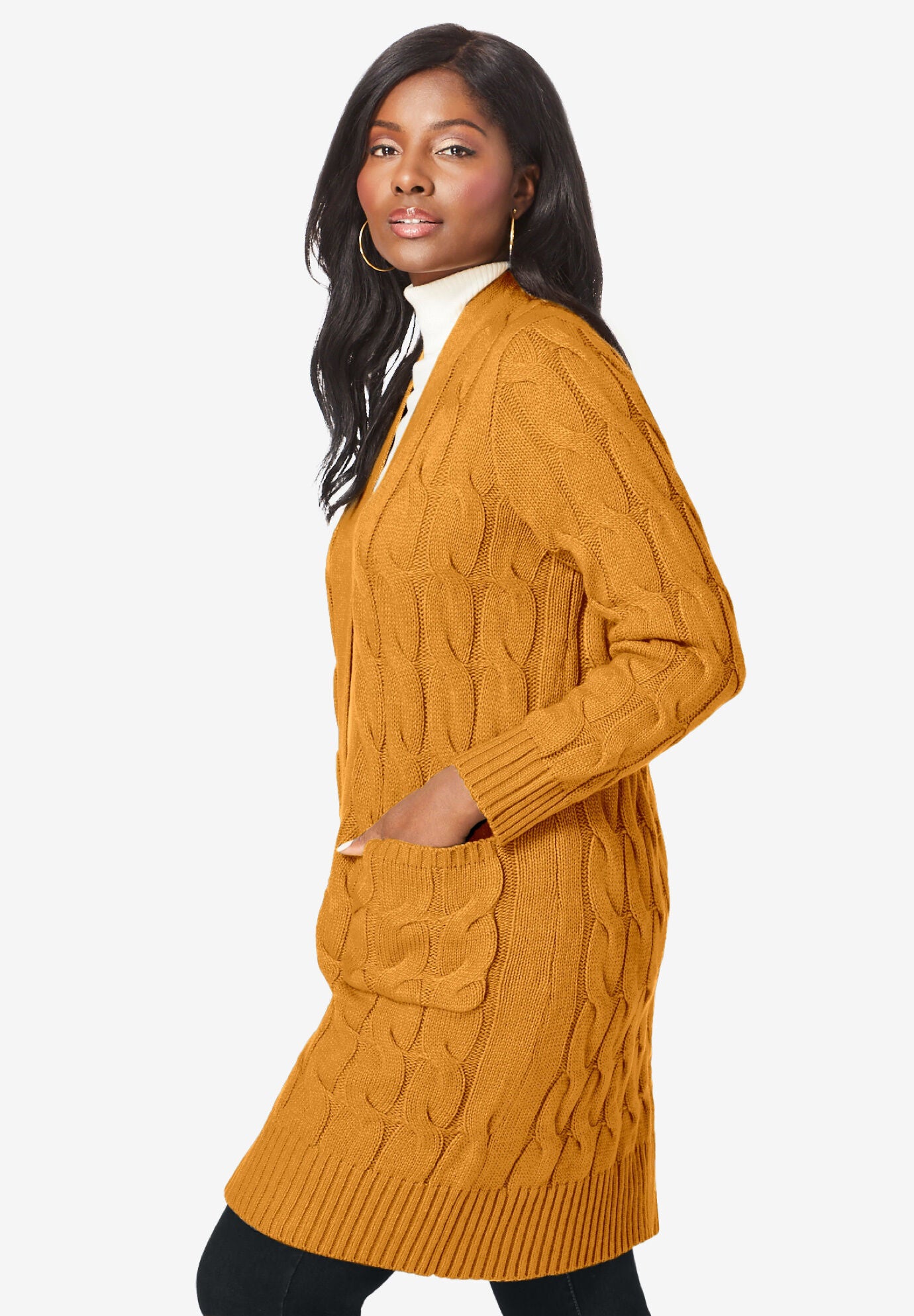Mustard yellow duster cardigan top