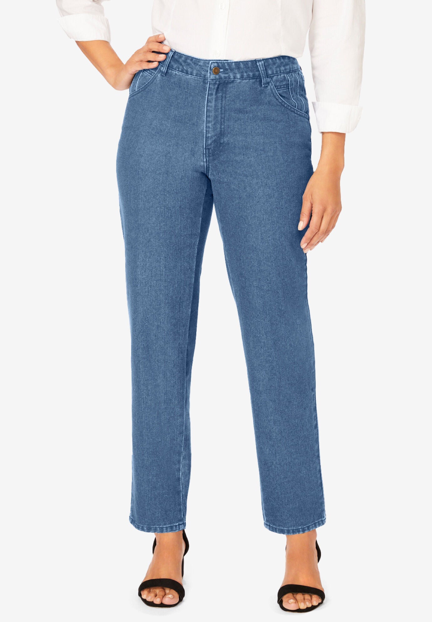 Women's jeans 100 cotton straight leg outlet