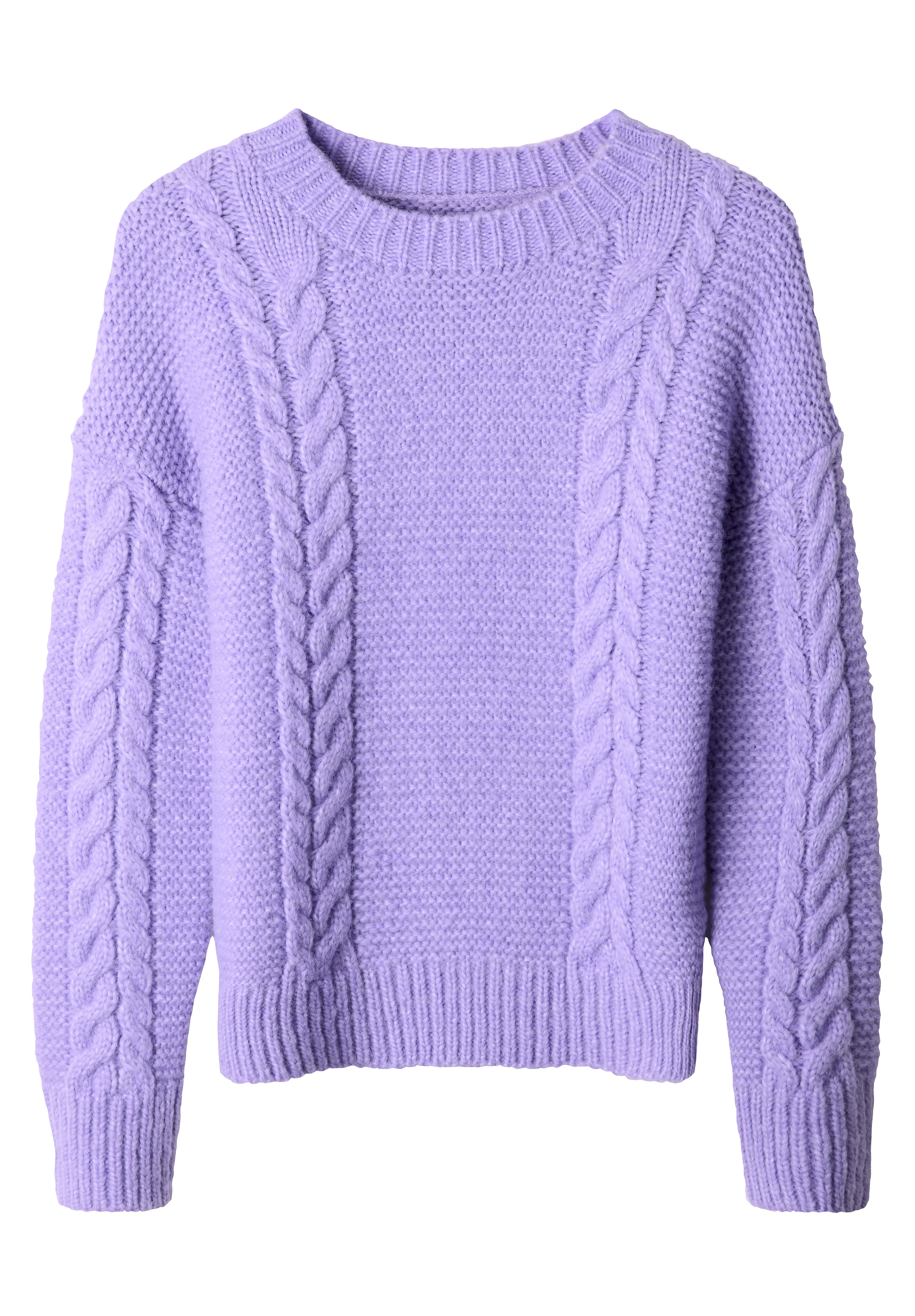 Chunky Cable Pullover, LILAC, alternate image number 4