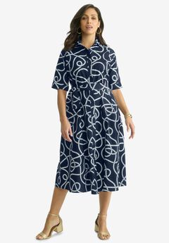 Stretch Poplin Shirtdress