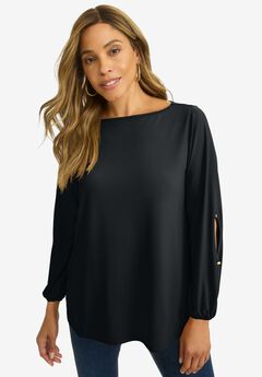 Stretch Cutout Sleeve Top