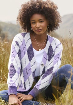 Fuzzy V-Neck Cardigan