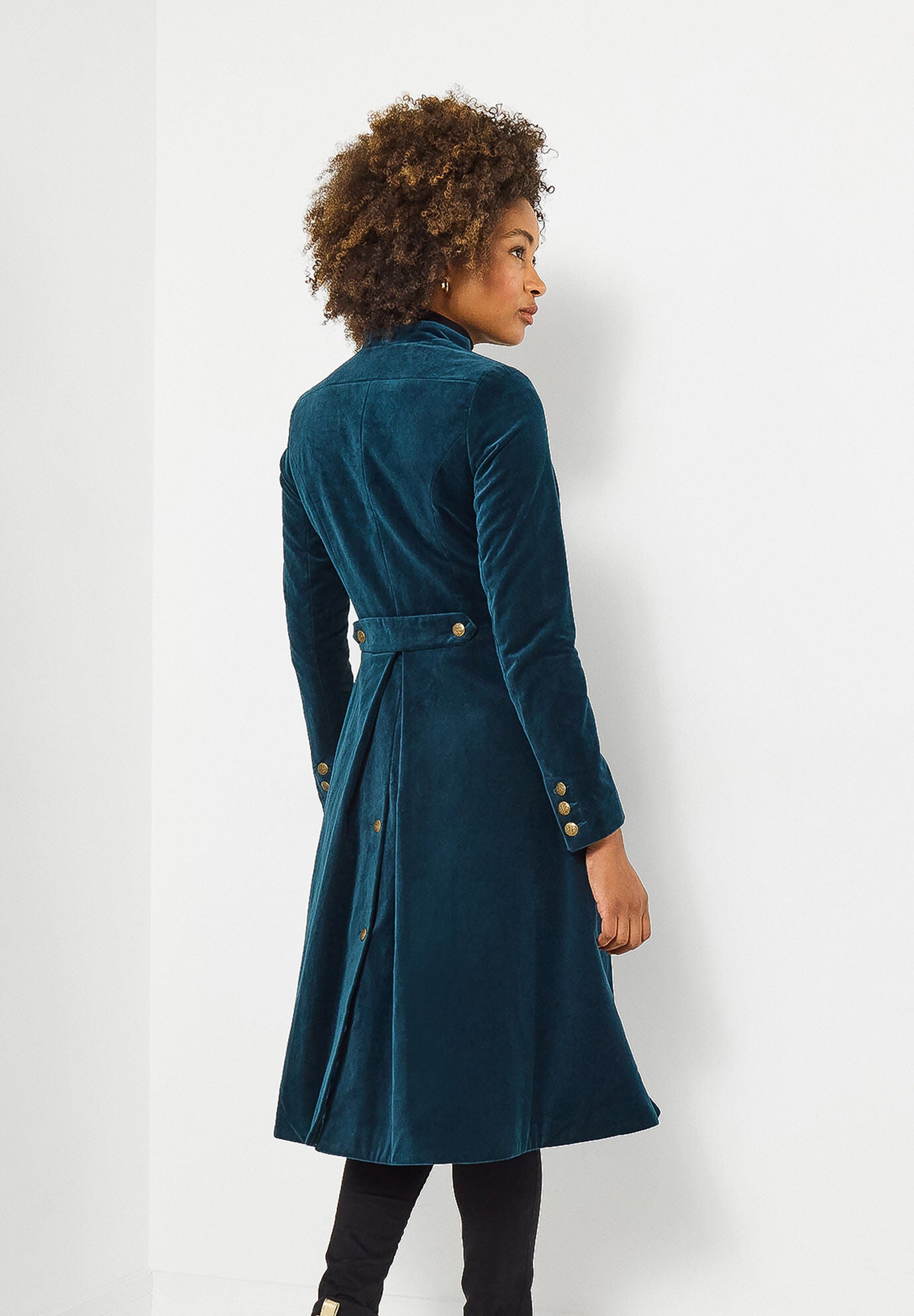 Cotton Moleskin Military Coat, STRATIFIED SEA, alternate image number 3