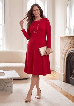 Long Sleeve Stretch Ponte Dress